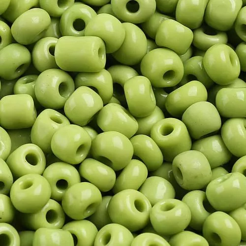 Rocailles maigrün opak-poliert (4 mm - 6/0), 25 g