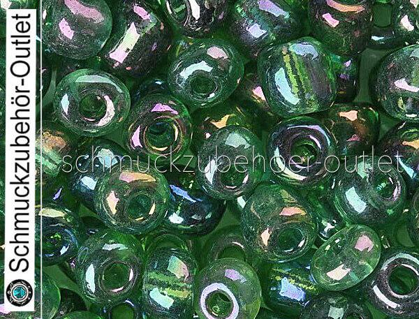 Rocailles jadegrün transparent-irisierend (4 mm - 6/0), 25 g