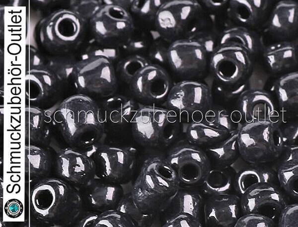 Rocailles schwarz opak-poliert (4 mm - 6/0), 25 g