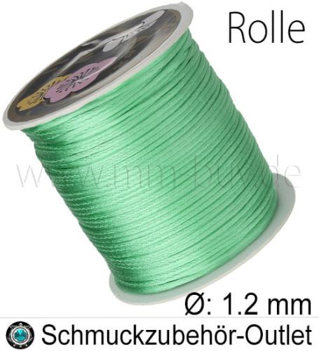 Satinband, meeresgrün, Ø: 1.2 mm, 60 Meter (Spule)