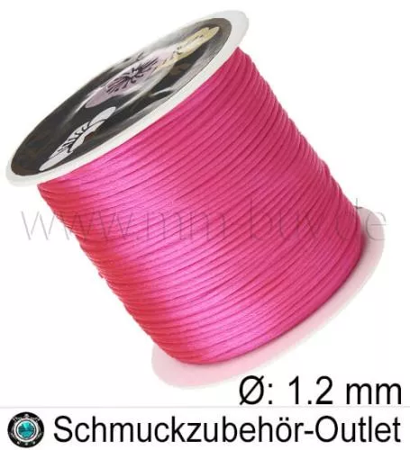 Satinband, rosa-pink, Ø: 1.2 mm, Meterware
