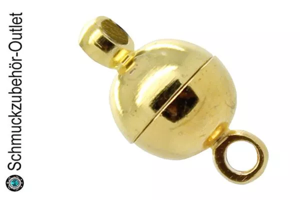 Magnetverschluss nickelfrei rund goldfarben (Ø: 6 mm), 1 Stück