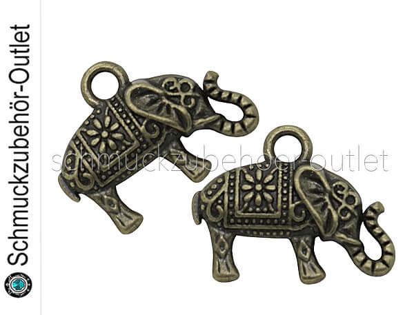 Schmuckanhänger Elefant bronzefarben nickelfrei (13 x 17 mm), 1 Stück
