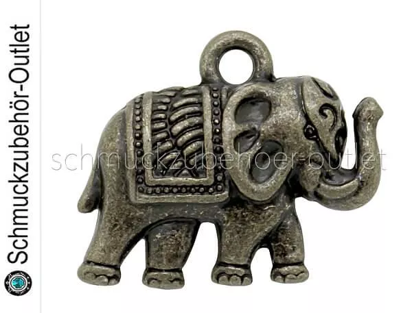 Schmuckanhänger Elefant bronzefarben nickelfrei (16 x 20 mm), 1 Stück