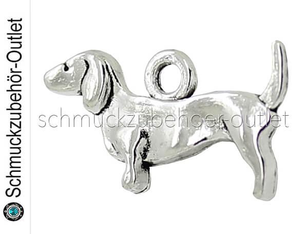 Schmuckanhänger Hund „Dackel“ (10,5 x 18,5 mm), 1 Stück