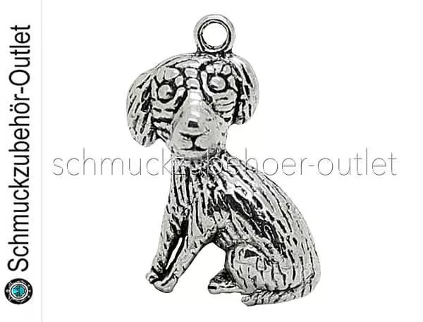 Schmuckanhänger Hund „Spanischer Wasserhund“ (22 x 13 mm), 1 Stück