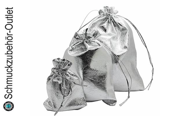 Schmuckbeutel metallic silber 13 x 18 cm, 5 Stück