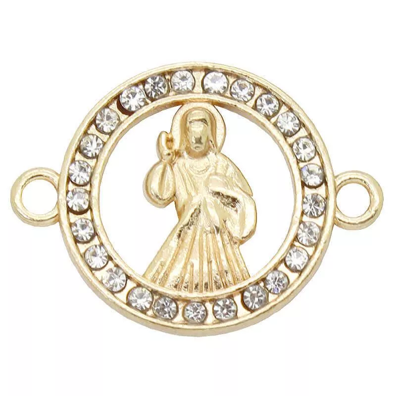 Schmuckverbinder „Heiliger Judas Thaddäus“ goldfarben (18 mm), 1 Stück