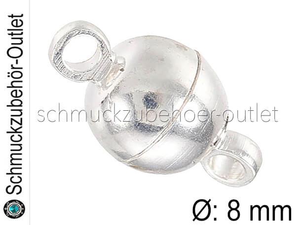 Magnetverschlüsse rund silberfarben (Ø: 8 mm), 1 Stück