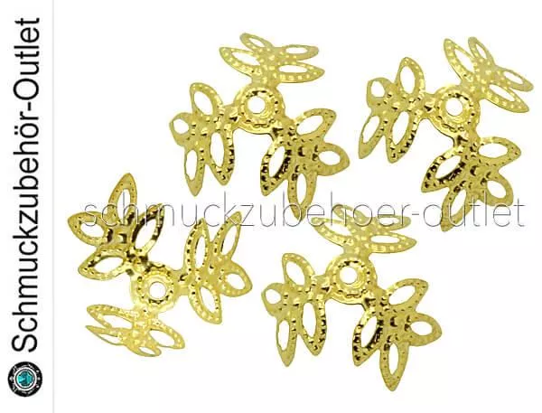 Perlenkappen goldfarben (17 x 0.5 mm), 4 Stück