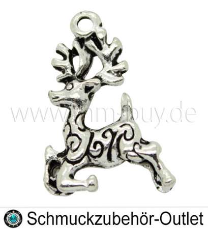 Schmuckanhänger, Rentier-Rudolph, 16x23 mm, 1 Stück