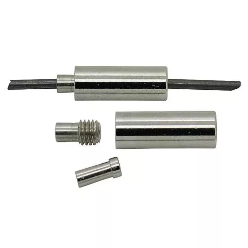 Schraubverschlüsse 3-Teile Set rhodiniert (12.5x4 mm), 1 Stück