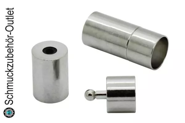 Steckverschluss rhodiniert nickelfrei (Einklebeloch Ø: 8 mm), 1 Stück