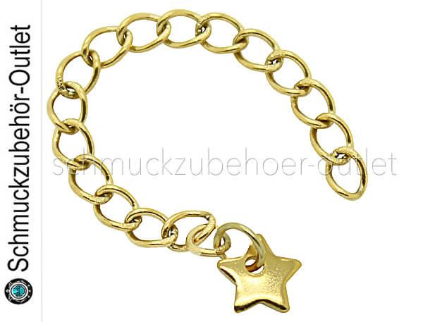 Verlängerungsketten Edelstahl goldfarben mit Anhängern (Länge: ca. 5 cm), 1 Stück