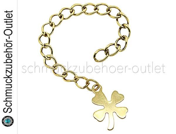 Verlängerungsketten Edelstahl goldfarben mit Anhängern (Länge: ca. 5 ~ 6 cm), 1 Stück