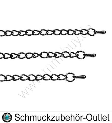 Verlängerungsketten nickelfrei schwarz (Länge: gemischt), 10 Stück