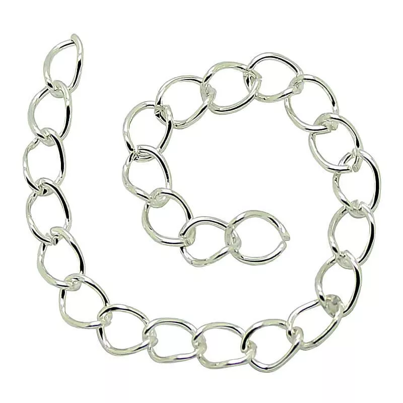 Verlängerungsketten nickelfrei silberfarben (Länge: 3,5 bis 6 cm), 10 Stück