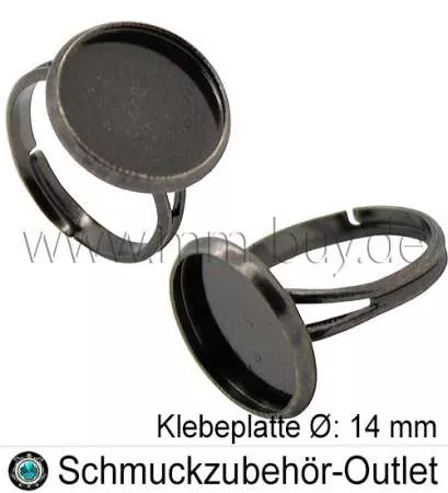 Verstellbare Ringschiene, Farbe: schwarz, Klebeplatte: 14 mm, 1 Stück