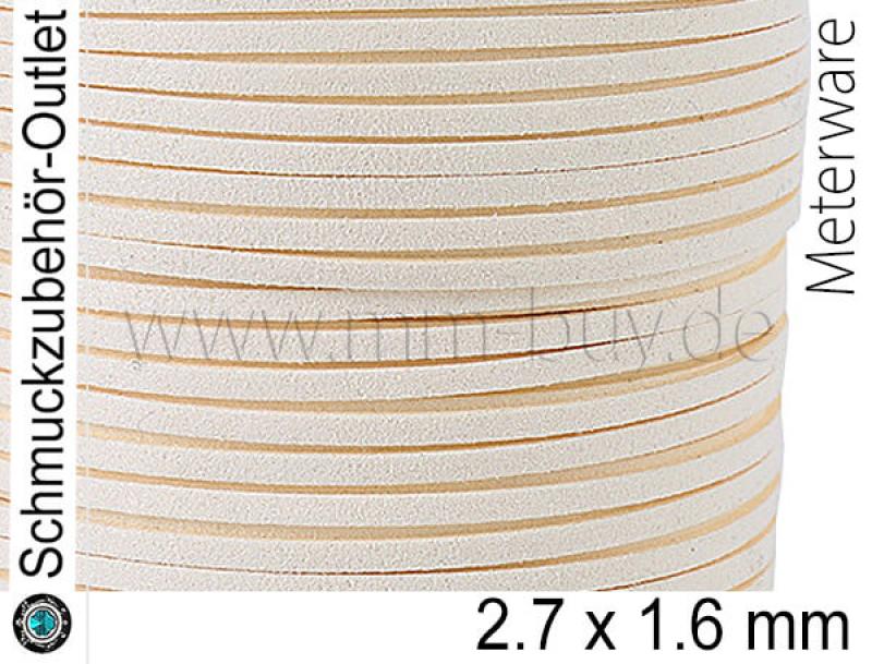Wildlederband, flach, Eierschale, 2.7 x 1.6 mm, 1 Meter