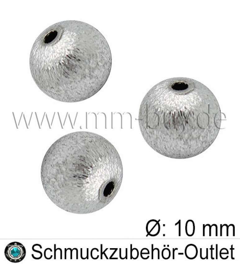 Stardustperlen, Aluminium, rhodiniert, Ø: 10mm, 20 Stück