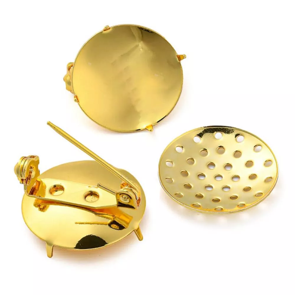 Sieb-Broschennadel, rund, 14k vergoldet (21 mm)