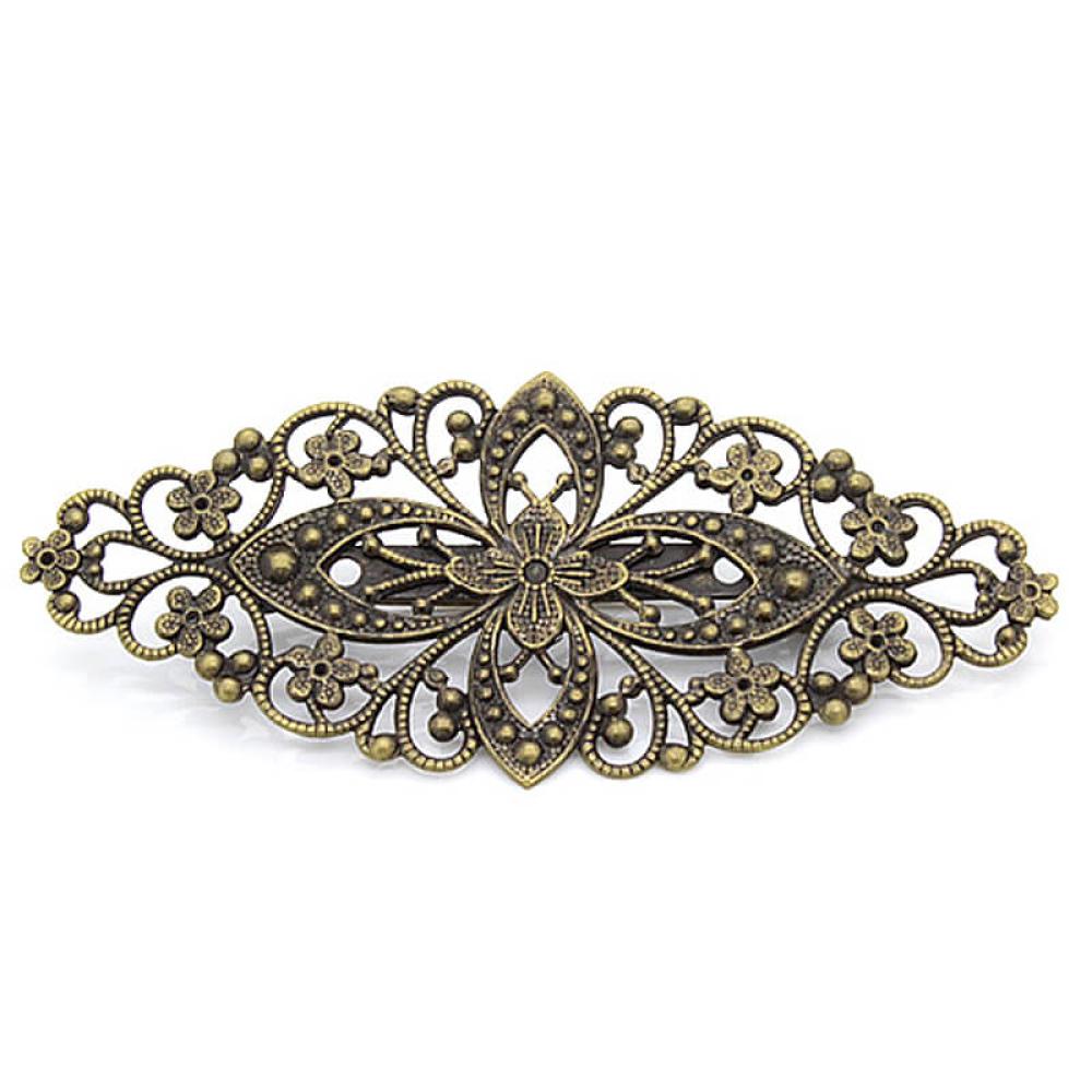 Vintage ovale Brosche in Bronze