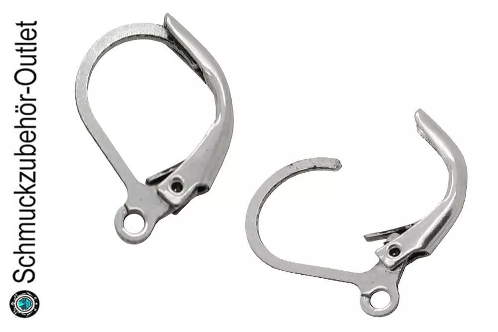 Edelstahl Brisuren verschließbar (15x10 mm), 2 Stück