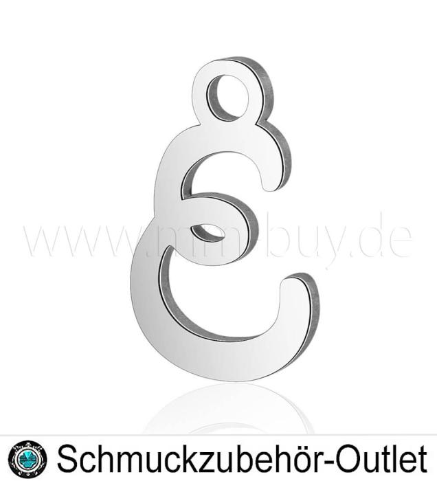 Edelstahl Buchstabenanhänger „E“, 12 mm, 1 Stück