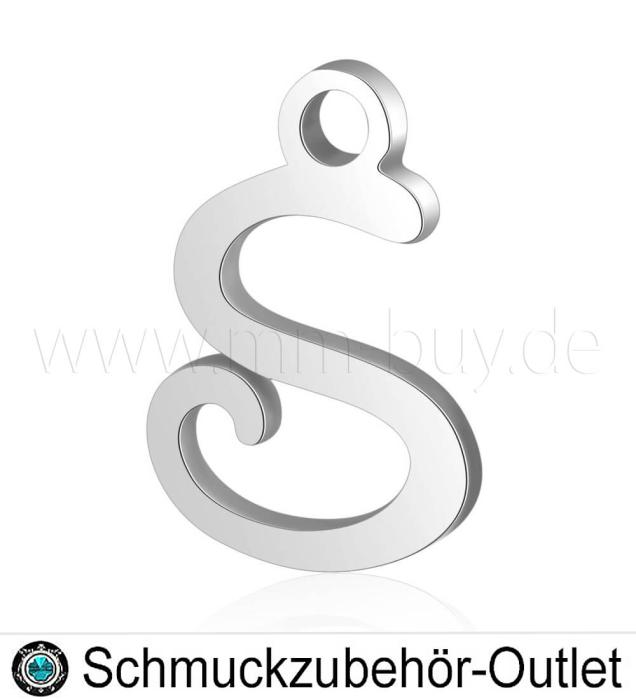 Edelstahl Buchstabenanhänger „S“, 12 mm, 1 Stück