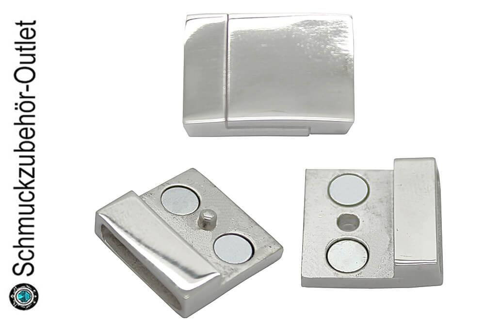 Edelstahl Magnetverschluss rechteckig (23 x 17,5 mm), 1 Stück