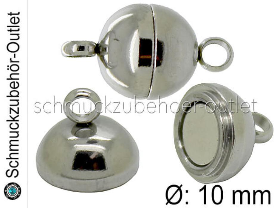 Edelstahl Magnetverschlüsse, rund, Ø: 10 mm, 1 Stück