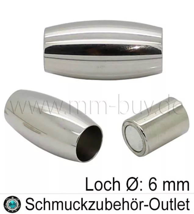Edelstahl Magnetverschluss zum Kleben, Loch Ø: 6 mm, 1 Stück