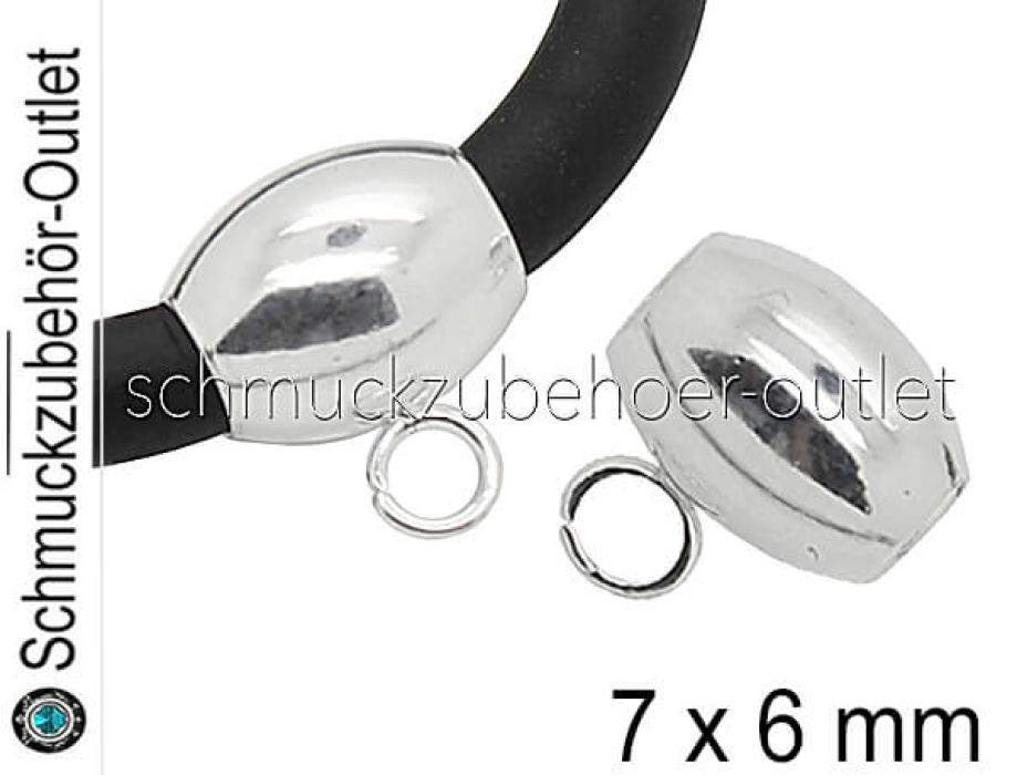 Edelstahl Anhängerhalter silberfarben (7 x 6 mm / Innenloch: 3 mm) 1 Stück