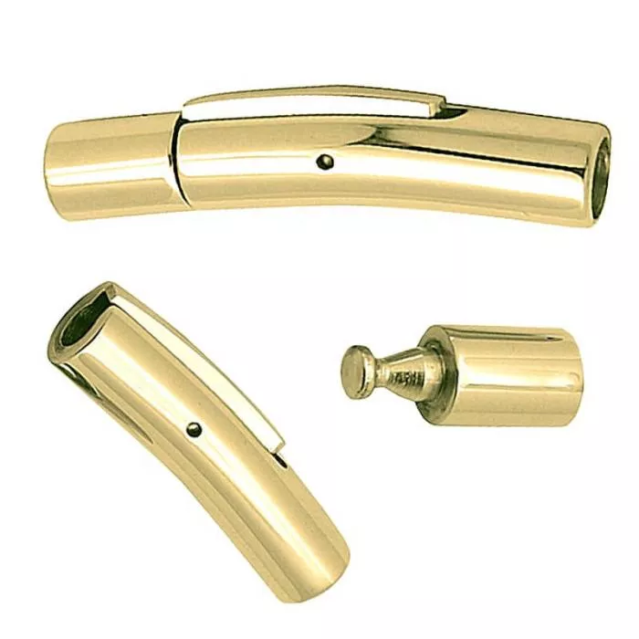 Edelstahl Verschluss Bajonett goldfarben (30 x 5.8 mm, Innenloch: 3,8 ~ 4 mm), 1 Stück Edelstahl Verschluss Bajonett goldfarben (30 x 5.8 mm, Innenloch: 3,8 ~ 4 mm), 1 Stück