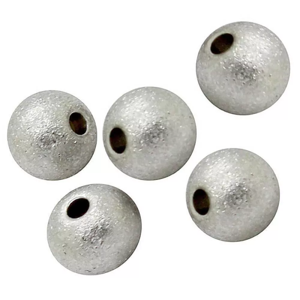 Edelstahl gebürstete Perlen in Altsilber - 6 mm