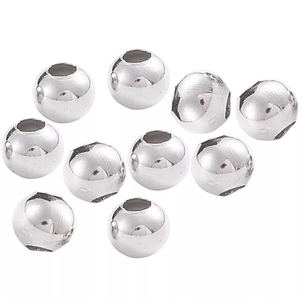 Edelstahlperlen (4 x 3,5 mm / Loch: 1,5 mm) 