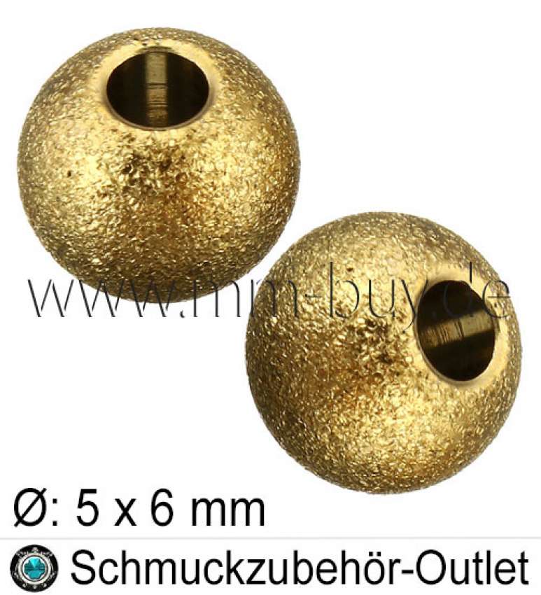 Edelstahl Stardust Perlen, goldfarben, Ø: 5x6mm, 10 Stück
