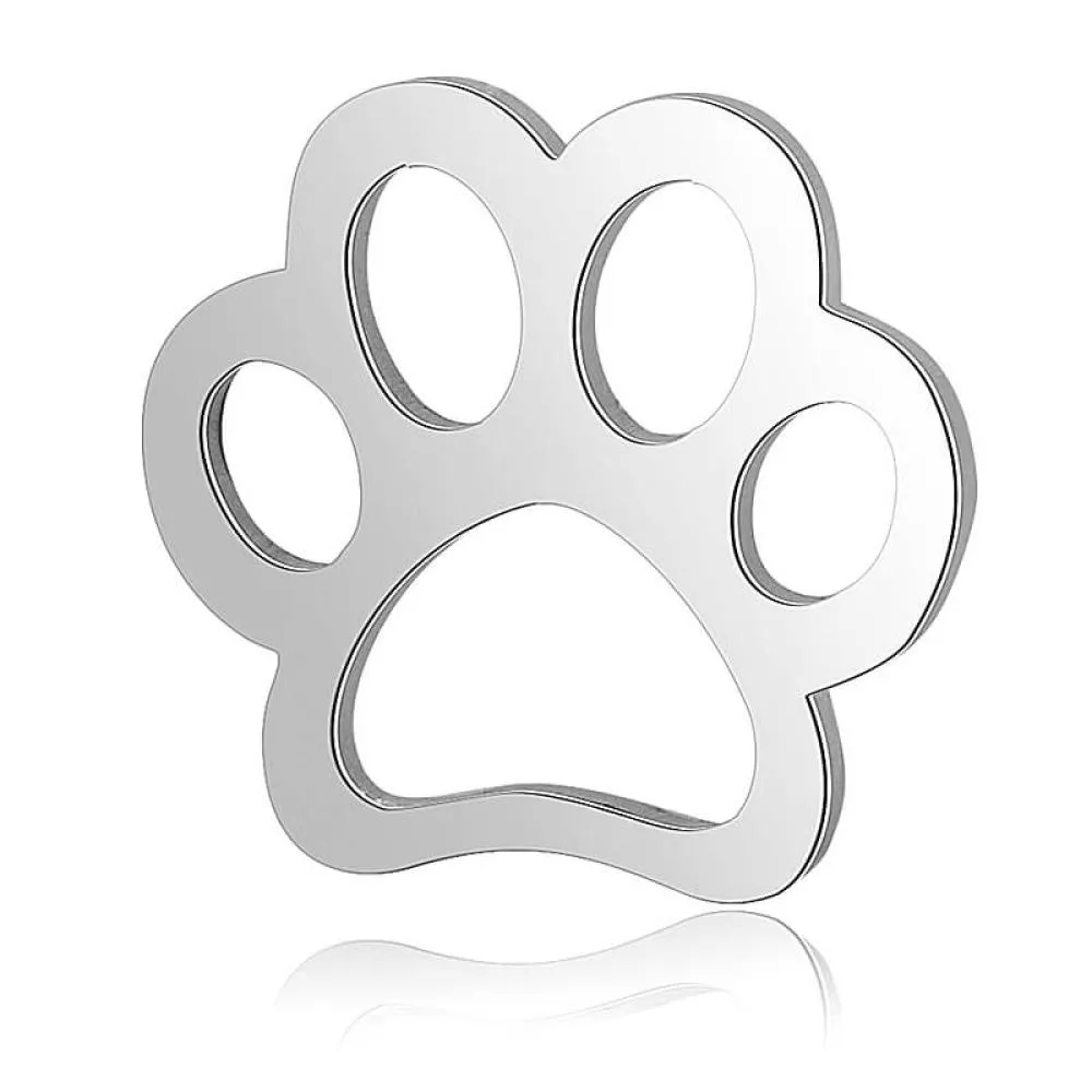 Edelstahl Schmuckverbinder Hundetatze (12 mm), 1 Stück