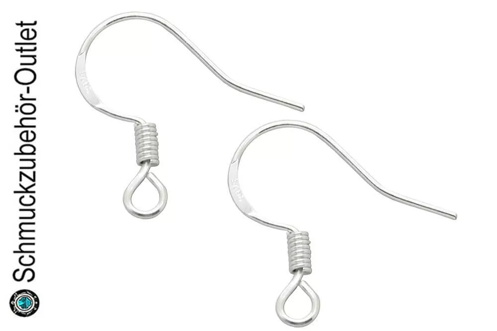Ohrhaken 925 versilbert (15 mm), 2 Paar (4 Stück)