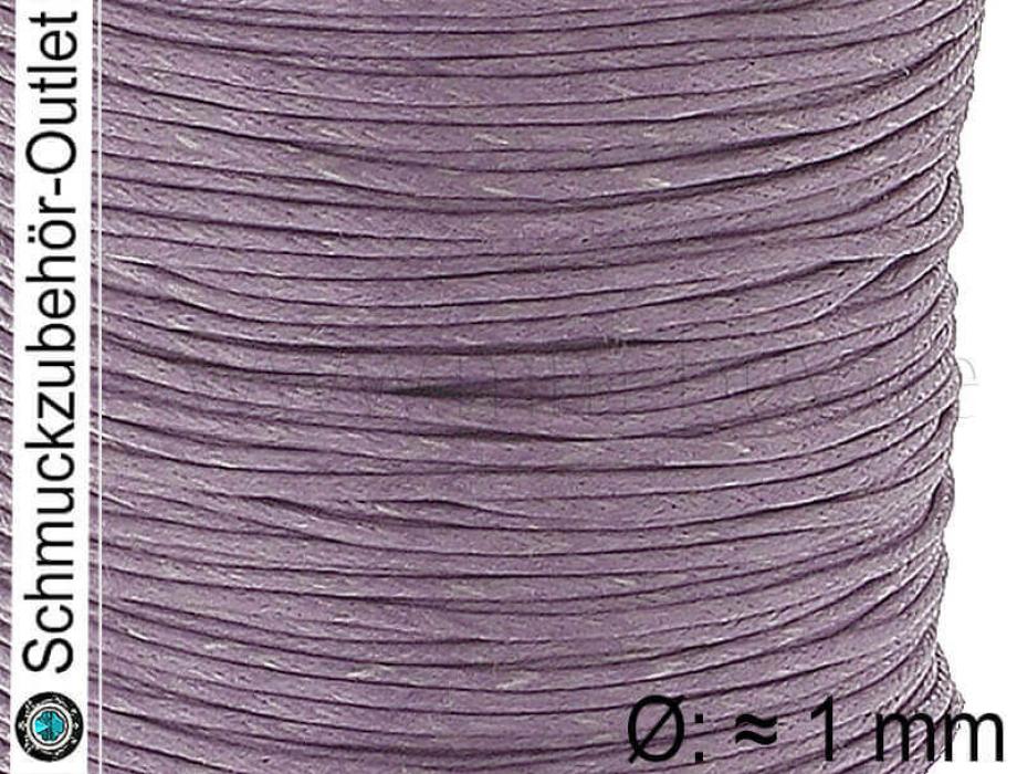 Baumwollband, gewachst, lila, Ø: ≈ 1 mm, Länge: zum Auswählen