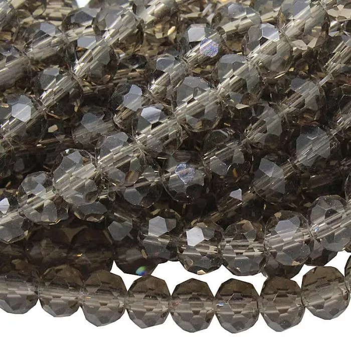 Geschliffene Glasperlen braun Rondell (Ø: 4mm), 1 Strang