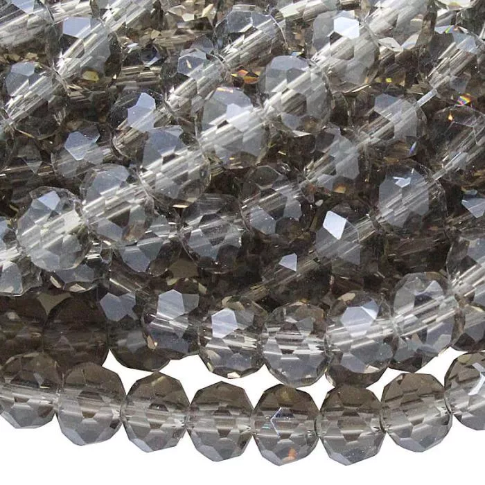 Geschliffene Glasperlen, braun, Rondell, 6mm, 1 Strang Geschliffene Glasperlen, braun, Rondell, 6mm, 1 Strang