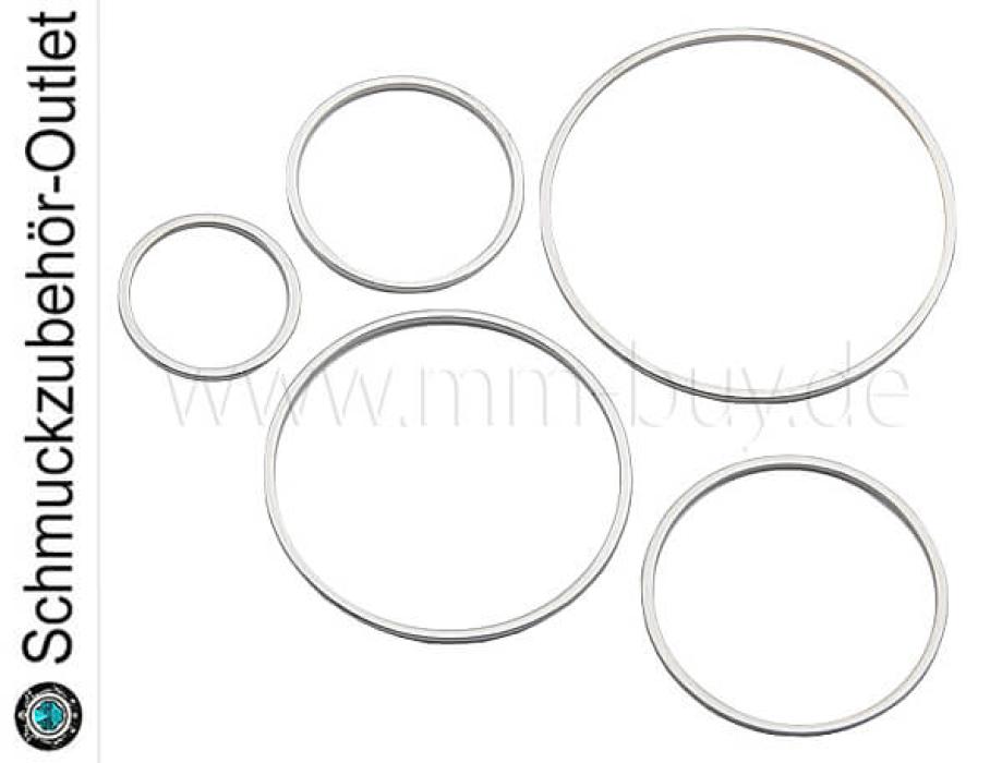 Ringe, geschlossen, silberfarben, 5 Stück, Größe wählbar