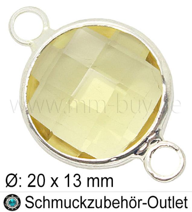Glasverbinder, Farbe: gelb-transparent, Ø:20x13, 1 Stück