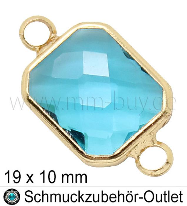Glasverbinder, Farbe: türkis-transparent, Ø:19x10, 1 Stück