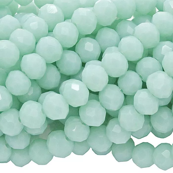 Glasschliffperlen hellmint Rondell (Ø: 3 mm), 1 Strang