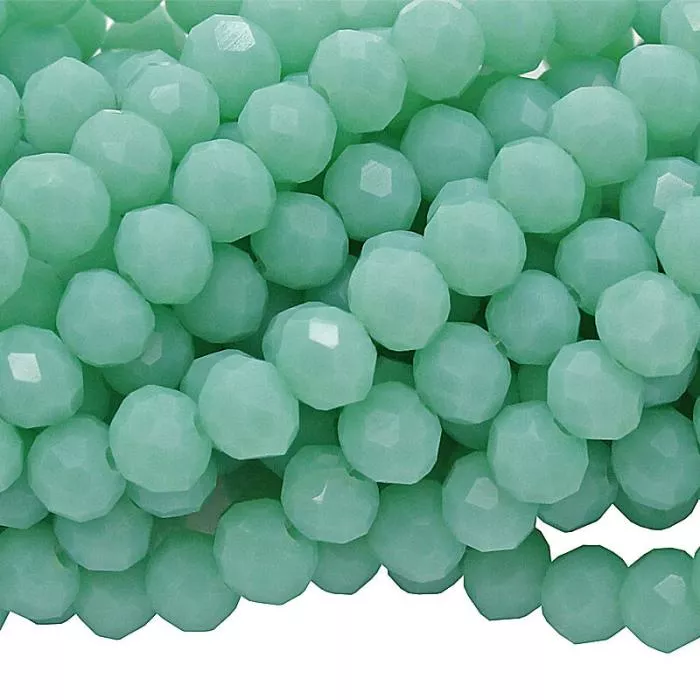 Glasschliffperlen mint Rondell (Ø: 4 mm), 1 Strang