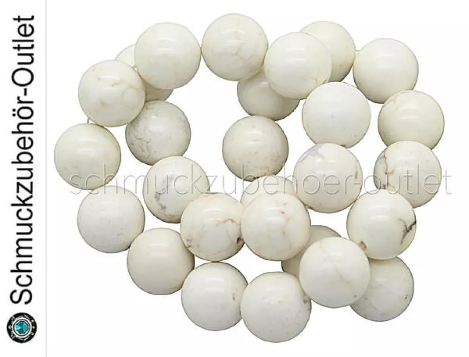 Howlith weiß (Ø: 12 mm), 10 Perlen