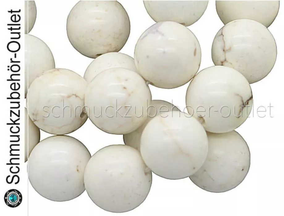 Howlith weiß (Ø: 12 mm), 10 Perlen