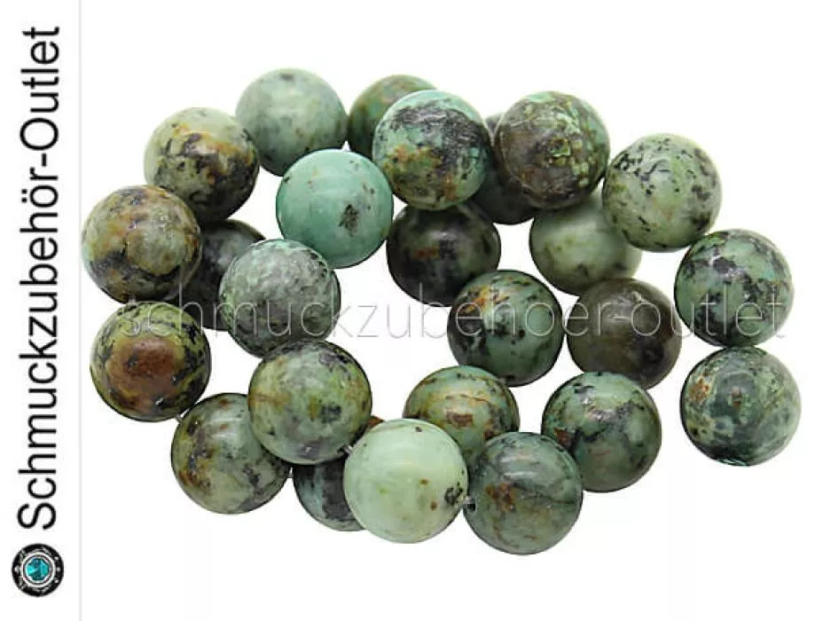 Jaspis Perlen „ Afrikanischer Türkis“ (ca. Ø: 12 mm), 10 Perlen